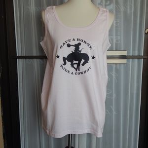 Women’s Pink “Save a Horse Ride a Cowboy” Anvil Ta